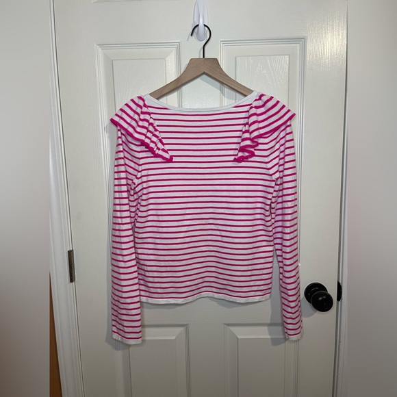 Lilly Pulitzer Ruth Sweater Beach Pink Stripe Tango Size Medium - Picture 8 of 9